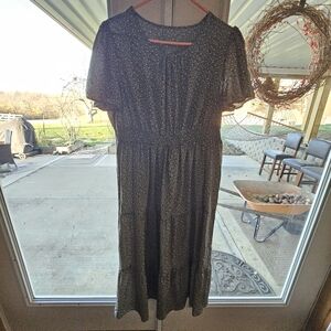 Elegant Green Floral Dress